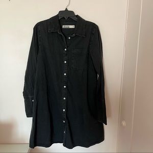 ASOS Maternity denim fitted western shirt dress washed black UK12 US8 Med
